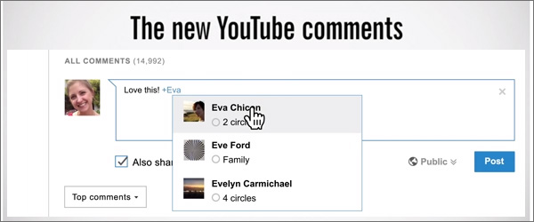 YouTube's commenting system based on Google